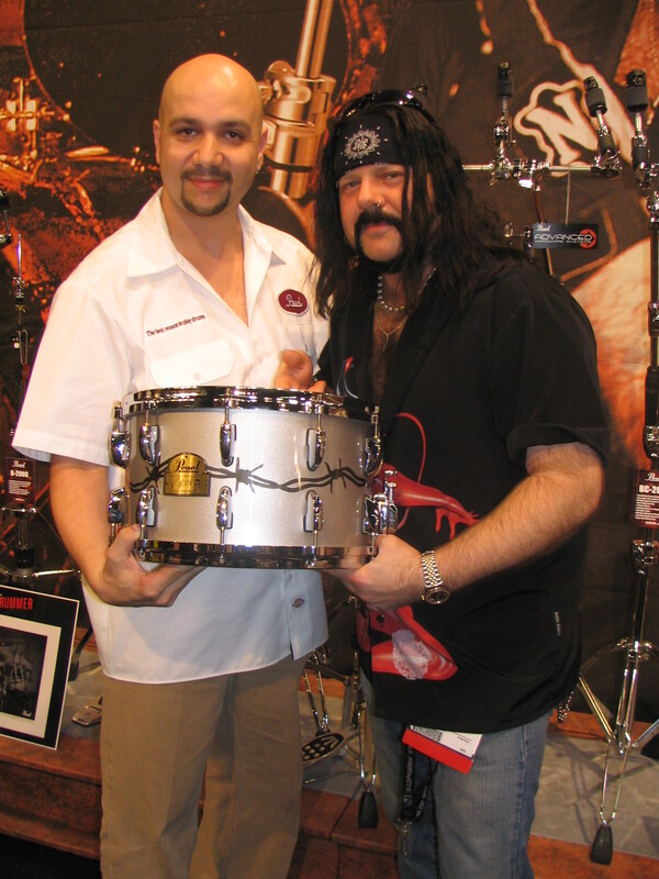 Presenting Vinnie Paul with his prototype signature drum at The NAMM Show